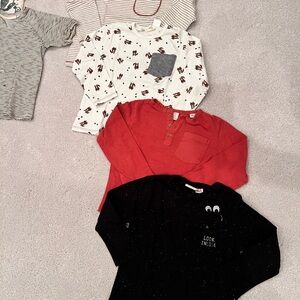 Zara Toddler Boys Kids' LOT of 4 Long + 2 Short sleeve Shirts- size 3-4 years